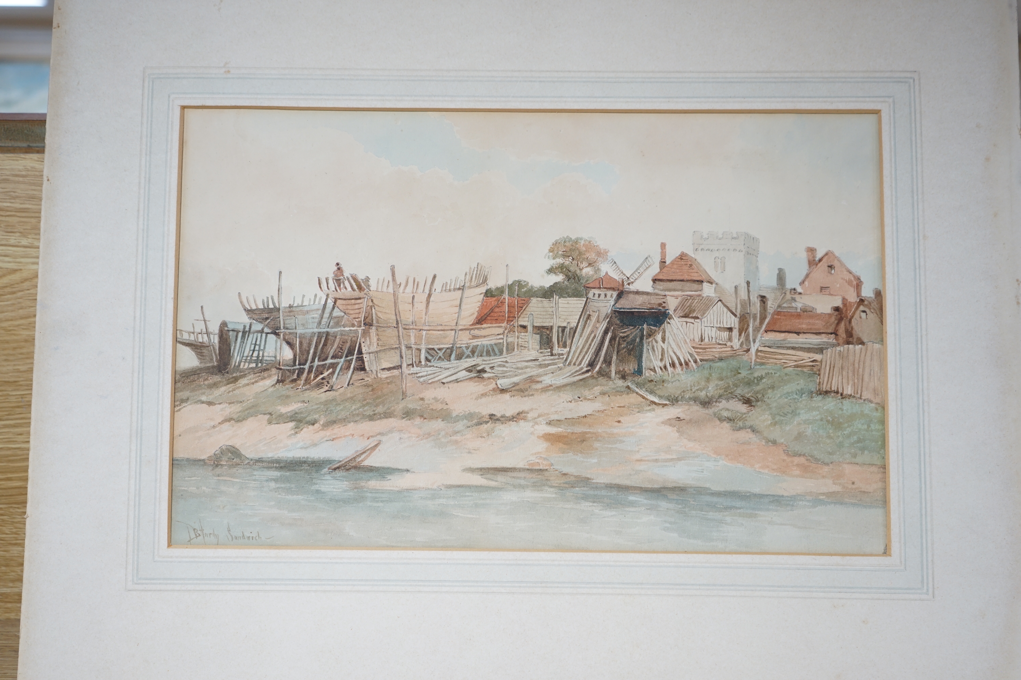 Thomas Bush Hardy (1842-1897), watercolour, 'Sandwich', signed, 28 x 44cm, unframed